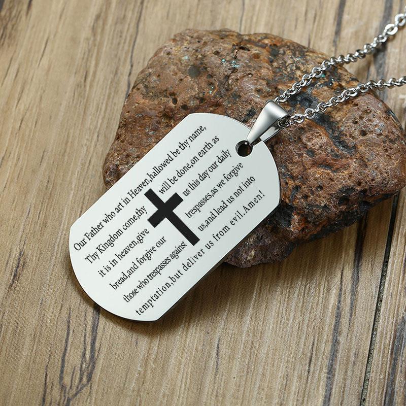Minimalistische Edelstahl Hundemarke Anhänger Halskette Personalisierbarer Name Papa An Meinen Sohn Personalisiert Familie BFF