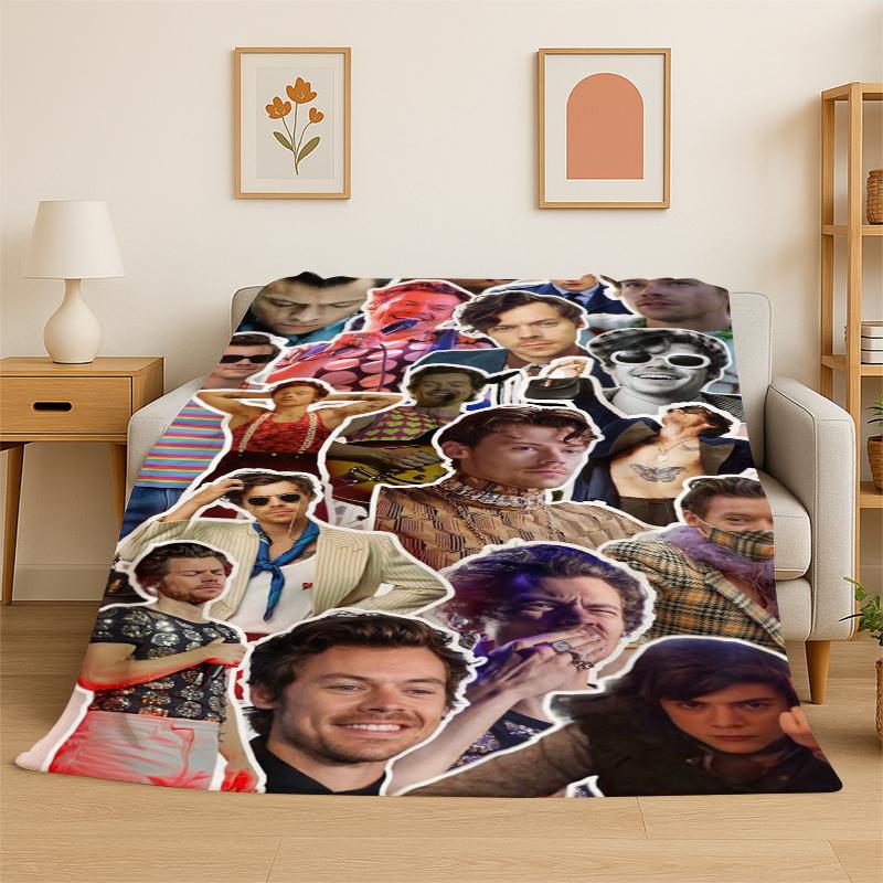 Moda Harry Styles Cantante Stella Coperta di Flanella Morbida Calda Coperta Plaid per Camera da Letto Soggiorno Letto Viaggio Campeggio Picnic Regalo