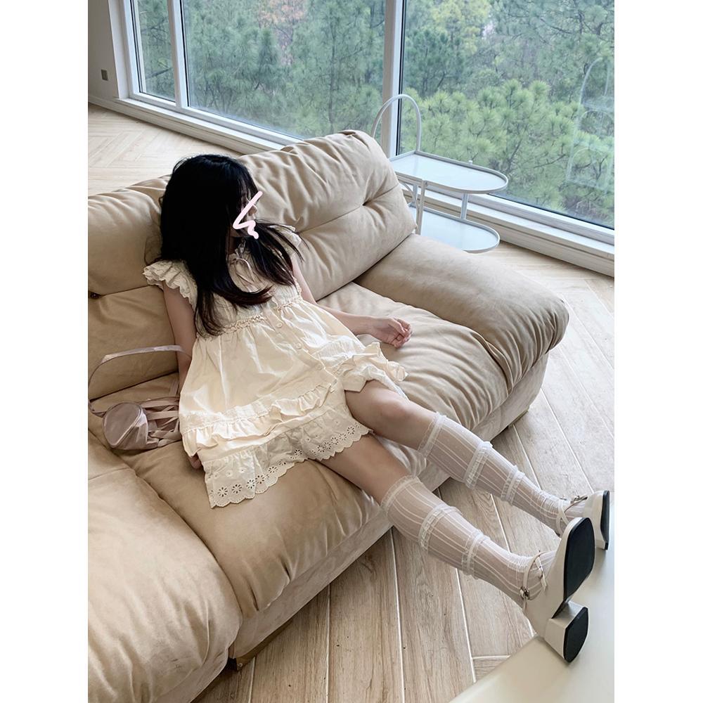 Milk and good little fly sleeve dress summer sleeveless small loose doll skirt academy style pure and sweet