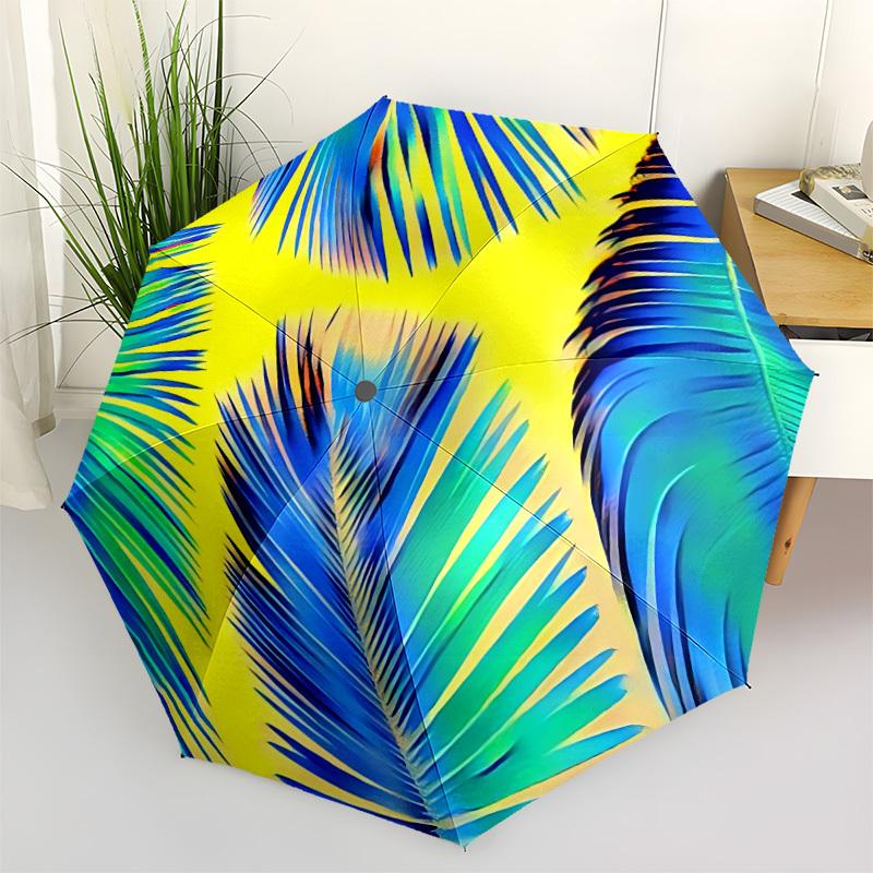 

1pc Palm Leaves Umbrella Portable Folding Umbrella Durable Iron Frame, Suitable for All Seasons Home Travel Outdoor yy260319042
