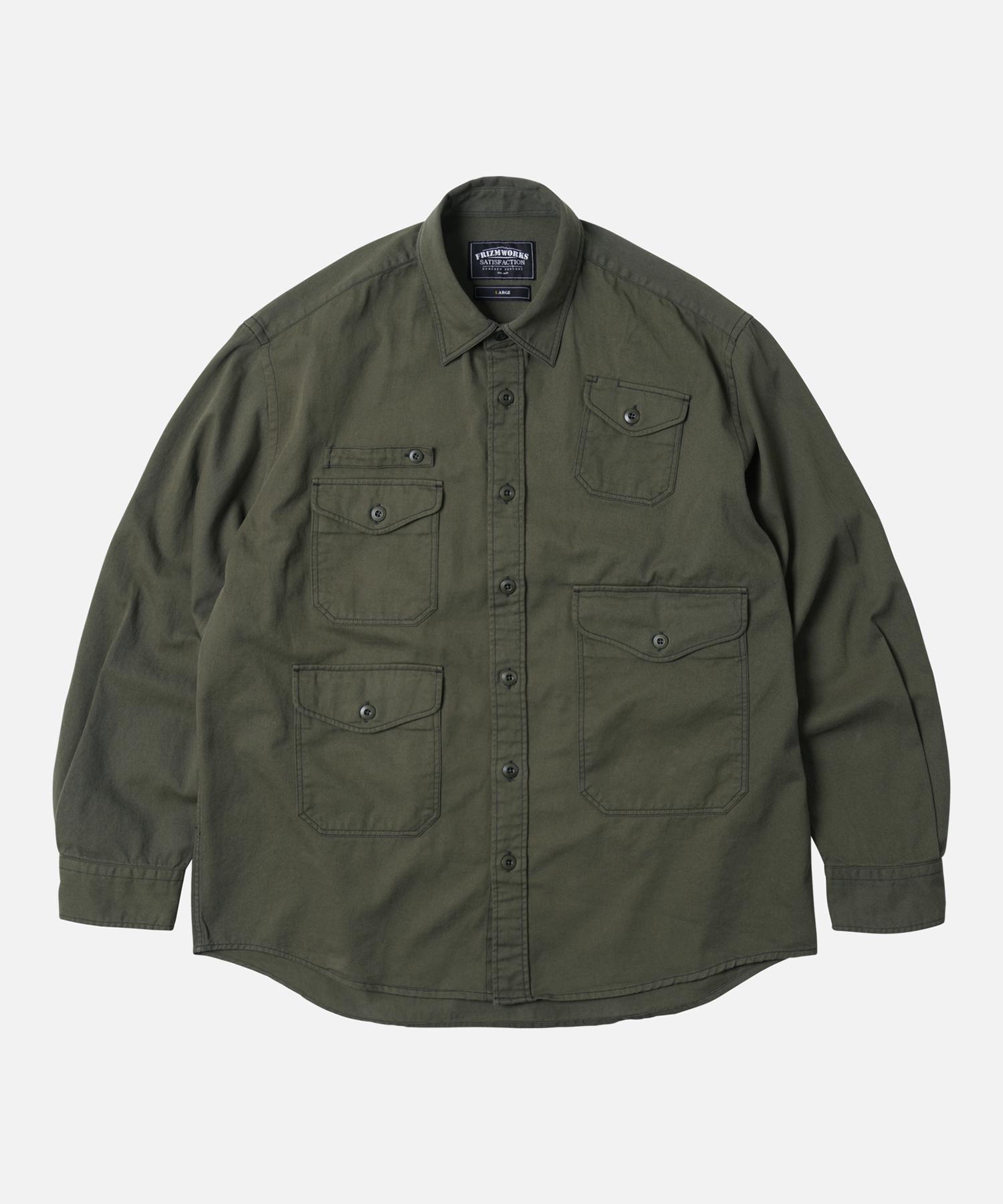 Prism Works Twill Utility Pocket Shirt Jacket _ Olive Olive/L
