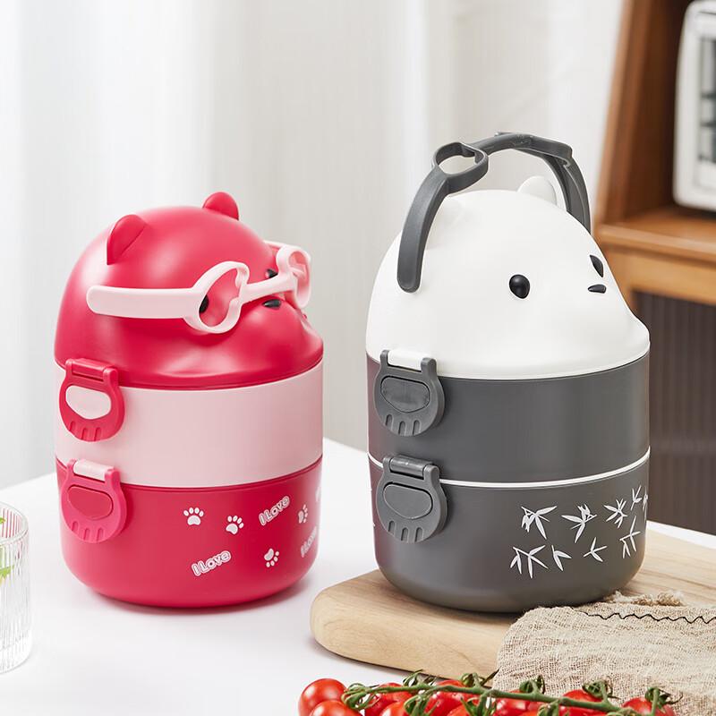 Kids Cartoon Double-Layer Microwave Lunch Box