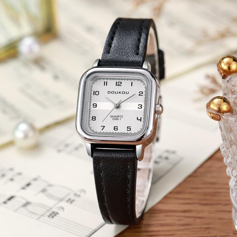Simple Arabic Square Small Dial Leather Belt Quartz Watches Wristwatches Ladies Watches Casual Clock Gift Dress Montre Femme