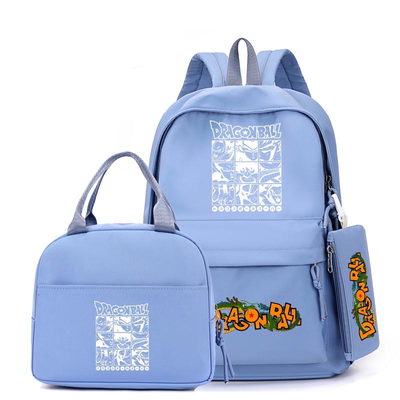 3Pcs/set Anime Dragon Ball Backpack with Lunch Bag for Girl Boy Back To School Bookbag Schoolbag Men Women Travel Bag Mochila