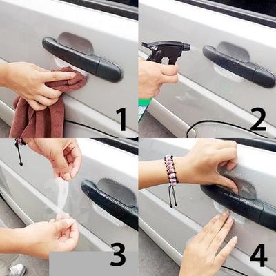 Handle Protection Stickers - Transparent - Set of 4 - Scratch-resistant Adhesive - Car