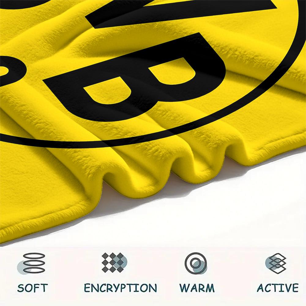 Coperta in Flanella con Stampa Logo Borussia Dortmund, Alta qualità Confortevole per Tutte le Stagioni, Decorazione per la Casa, Calore e Comfort, Perfetta per Regali di Natale