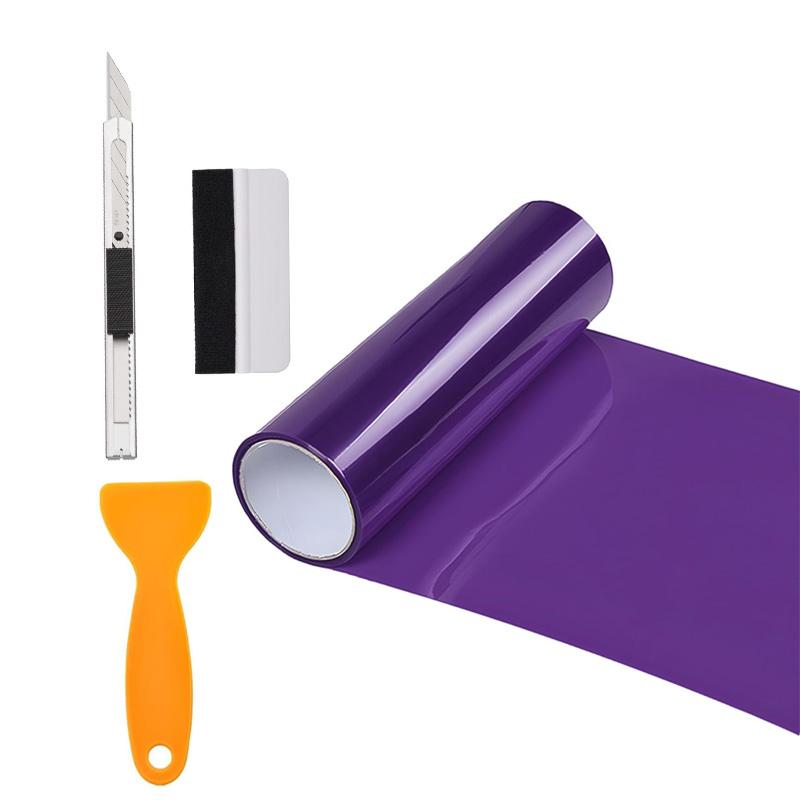Auto-Scheinwerfer-Tönungsfolie Vinylfolienrolle Rücklicht-Wrap-Folie mit Rakel & Cutter Wasserdicht Selbstklebender Aufkleber 60cm/120cm