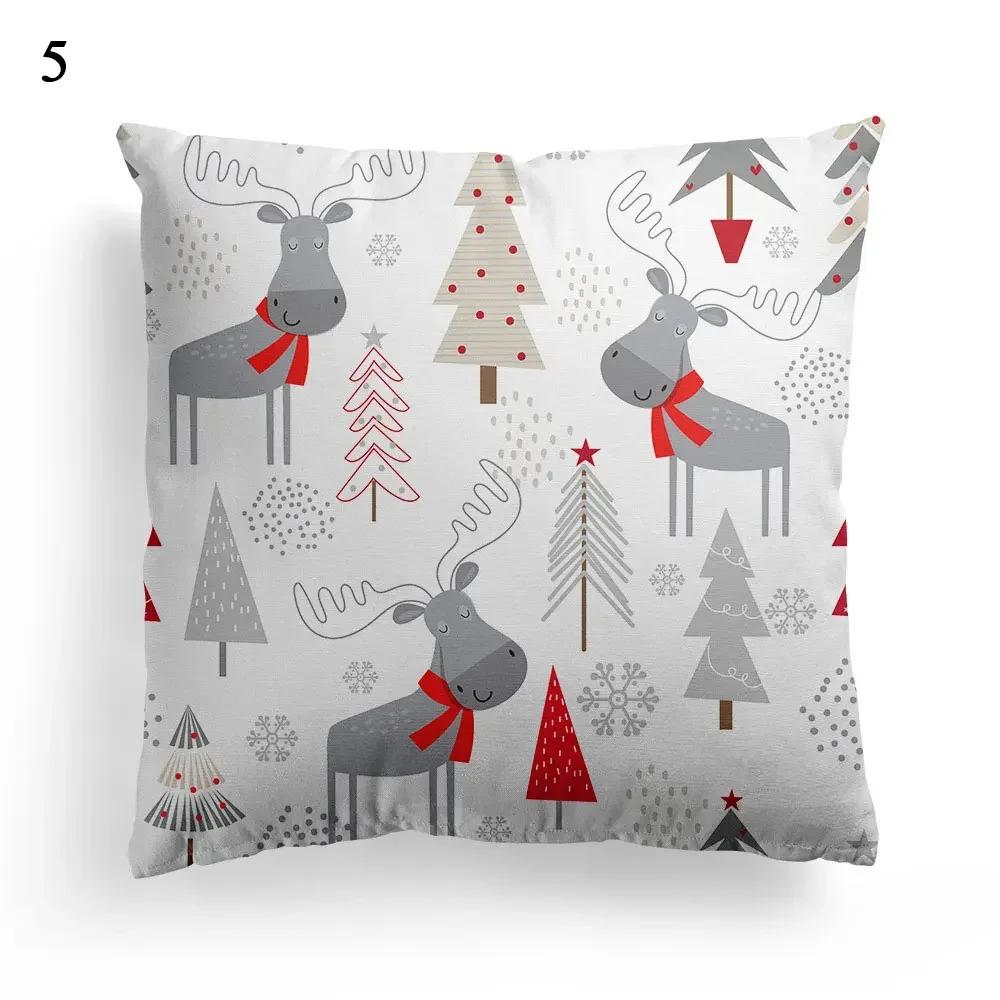 45*45cm Decorative Cushion Cover Christmas Santa Claus Pillow Cover Christmas Decoration Pillowcase Cushions For Sofa Home Gifts