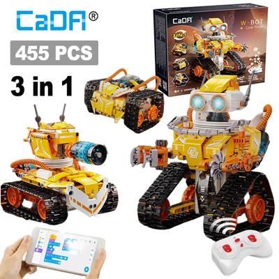 455Pcs Cada LED 3in1 W BOT Code Robot Deformation Racing Car Building Blocks Remote Control Tank Bricks Educational Toys for Kid