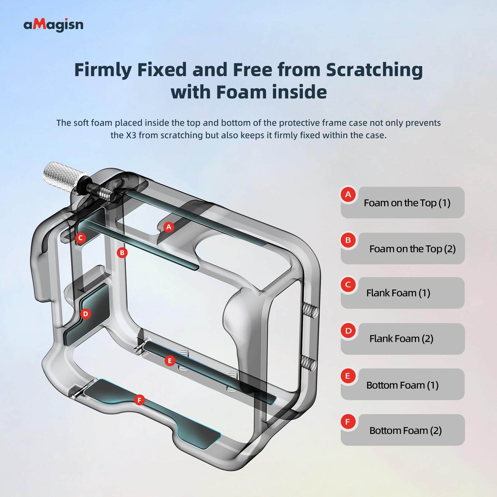 aMagisn AG01 Спортивная видеокамера Клетка для камеры из алюминиевого сплава с двумя — фото 11