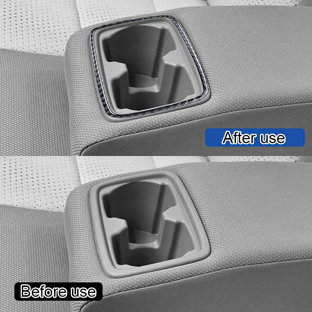 For Toyota Camry 2012-2014 LHD Rear Cup Holder Frame Black Carbon Fiber Trim Cover Interior Accessories Upgrade Kit