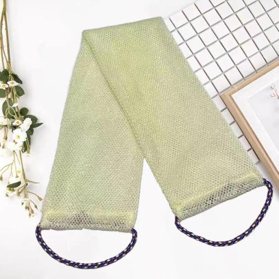 Bath Towel Soft Tough Material Long Drawstring Design Dense Mesh Home Bathroom Back Scrubbing Towel Shower Accessory