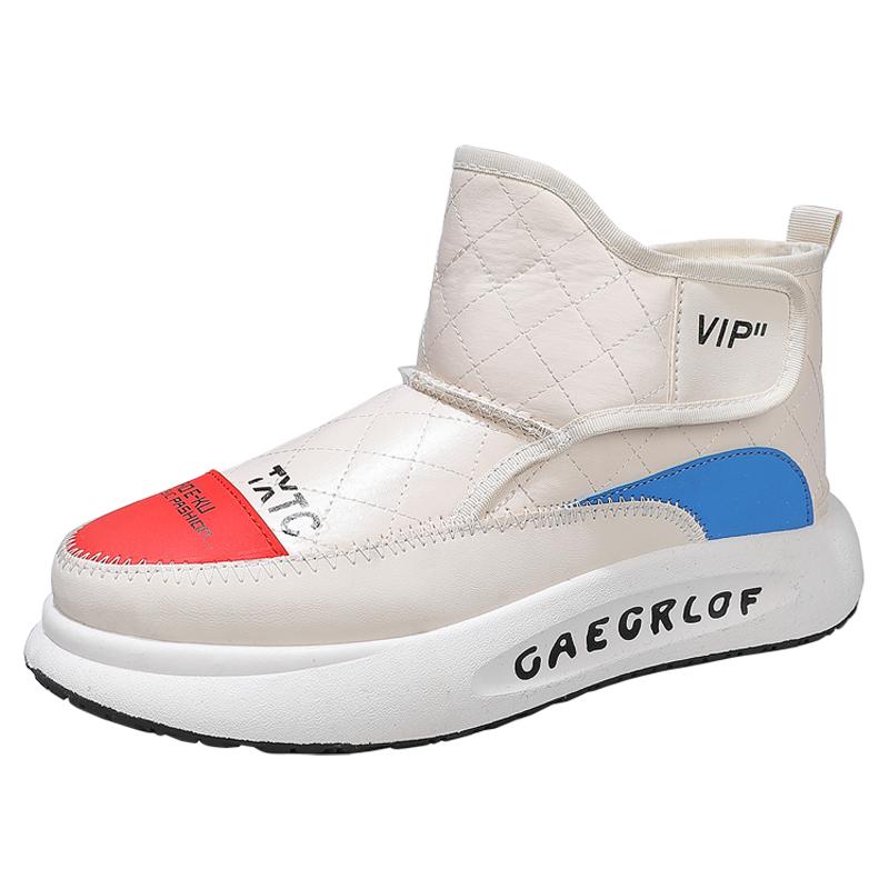 

Мужские зимние ботинки в модном стиле из бархата и утеплителя, теплая обувь для мужчин, удобная, износостойкая, модная, универсальная мужская зимняя обувь 44 белый