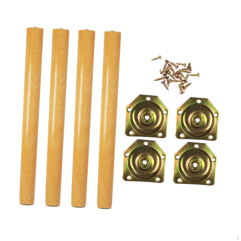 4Pcs Wood Furniture Legs Cabinet Non Slip Accessories Easy To Install Hardware Chair for