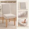 Dining Chairs Set of 2, Modern Linen Upholstered Chairs with Padded Seat and Backrest, Rubberwood Legs