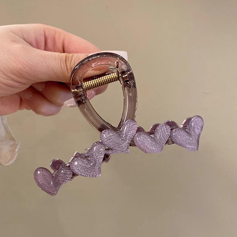 Elegant Jelly Hjerte Hårklype Akryl Sklisikker Sterk Hai Hårklemme For Kvinner Jenter Sommer Hodeplagg Tilbehør