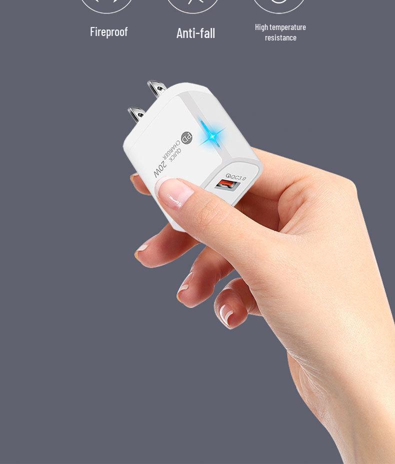 Dual-Port PD20W USB Charger, US Standard - Fast Charging for iPhone and Apple Devices