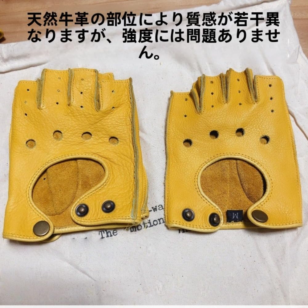 Xiraivke Driving Gloves Half Finger Fingerless Leather Yellow Motorcycle Lock Driving Sports Outdoor Tactical Men Gentlemen Gifts