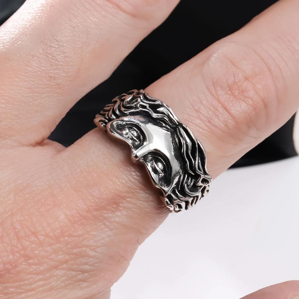 Vintage Punk Venus Sculpture Face Rings for Men and Women Renaissance Party Rings Jewelry Accessories