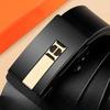 Men's Belt Genuine Leather Automatic Buckle Cowhide Belt Business Versatile Casual Simple Middle Aged and Young Belt Men