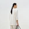 Women's Hemp Linen Collarless 3/4 Sleeve Jacket