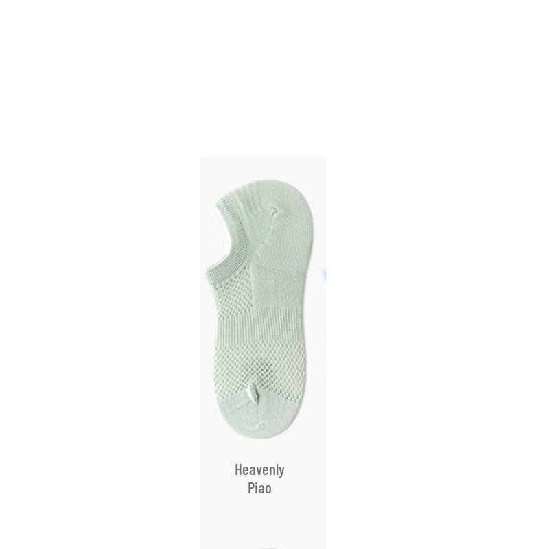 Women's Invisible No-Show Boat Socks - Summer, Ultra-Thin, Non-Slip, Odor-Resistant, Antibacterial, Low-Cut Cotton.