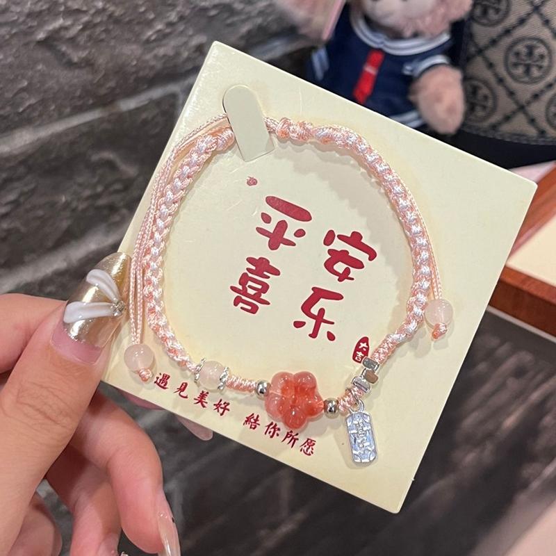 1/2 szt. Bransoletka w stylu chińskim, ręcznie pleciona, z bambusa i kwiatu śliwy, dla pary, przyjaźni, bransoletka z zawieszkami, biżuteria, akcesoria, prezenty