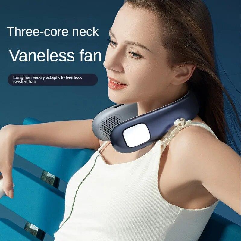 Přenosný ventilátor na krk Hands free Bezlopatkový ventilátor Napájený baterií Osobní nositelný ventilátor Bezlopatkový dobíjecí design sluchátek USB Pow