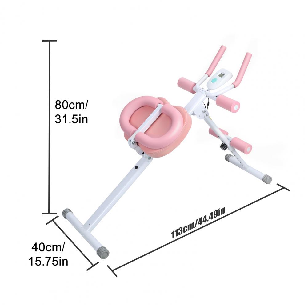 Ab Machine with LCD Data Display Screen, Thickened Foam Handle 5 Levels Height Adjustments Abdominal Trainer, Full Body Workout