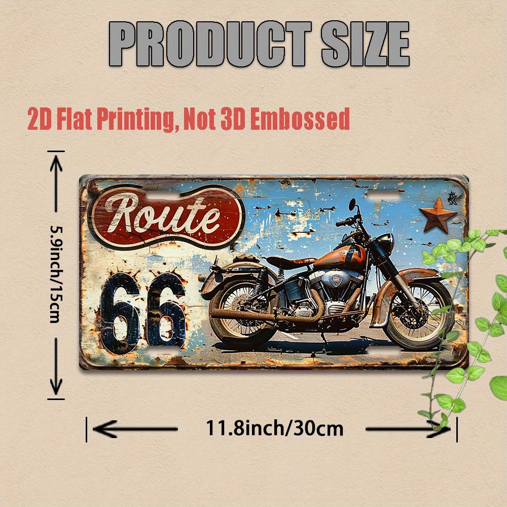 

Vintage Route Motorcycle Metal Sign D Flat Aluminum Wall Art Retro Decor for Garage Bar Loft Gas Station 20x30cm（7.8x11.8inch）