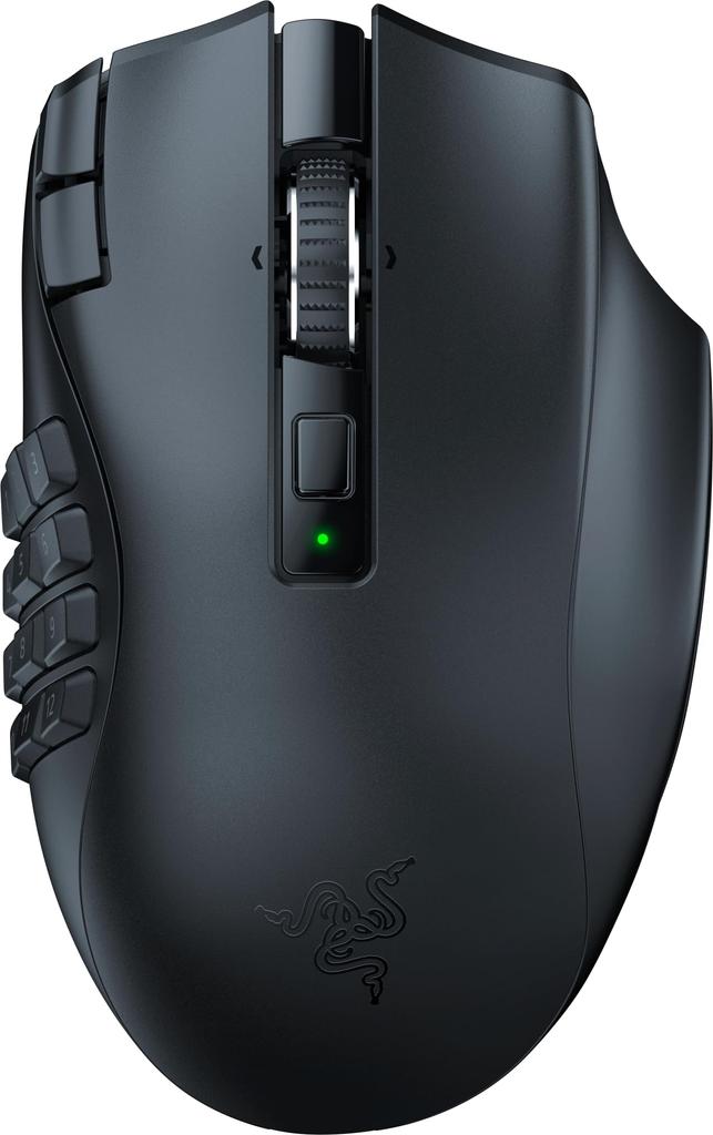 Razer Naga V2 HyperSpeed Wireless Gaming Mouse Ideal for MMO Programmable 19 Buttons Free Spin or Tactile Scroll Wheel HyperSpeed Wireless Bluetooth