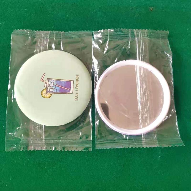 Korean Style Cute Mini Makeup Mirror - Portable, Small Round Cartoon Tinplate Design