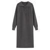 Fashion Casual Lapel Knitted Dress Women's Autumn and Winter New Loose Medium and Long Sweater with Bottom Skirt