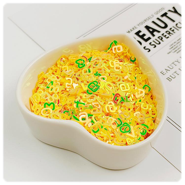 

YALEDUO Цифровые 6 мм Радужные Блестки с цифрами 0-9 для Нейл-арта DIY. 20g/bag