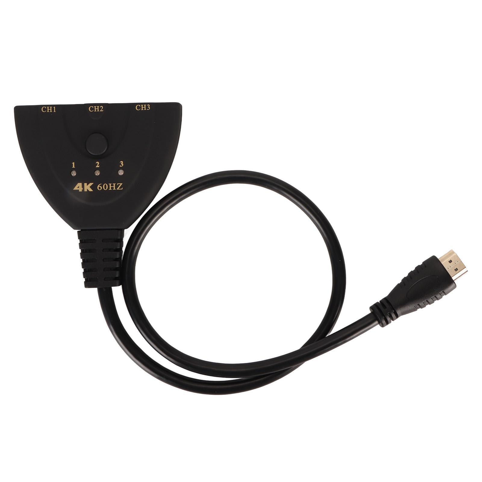 

HD Multimedia Interface Switch 4K 60Hz 3 in 1 Out Bidirectional HD Multimedia Interface Splitter