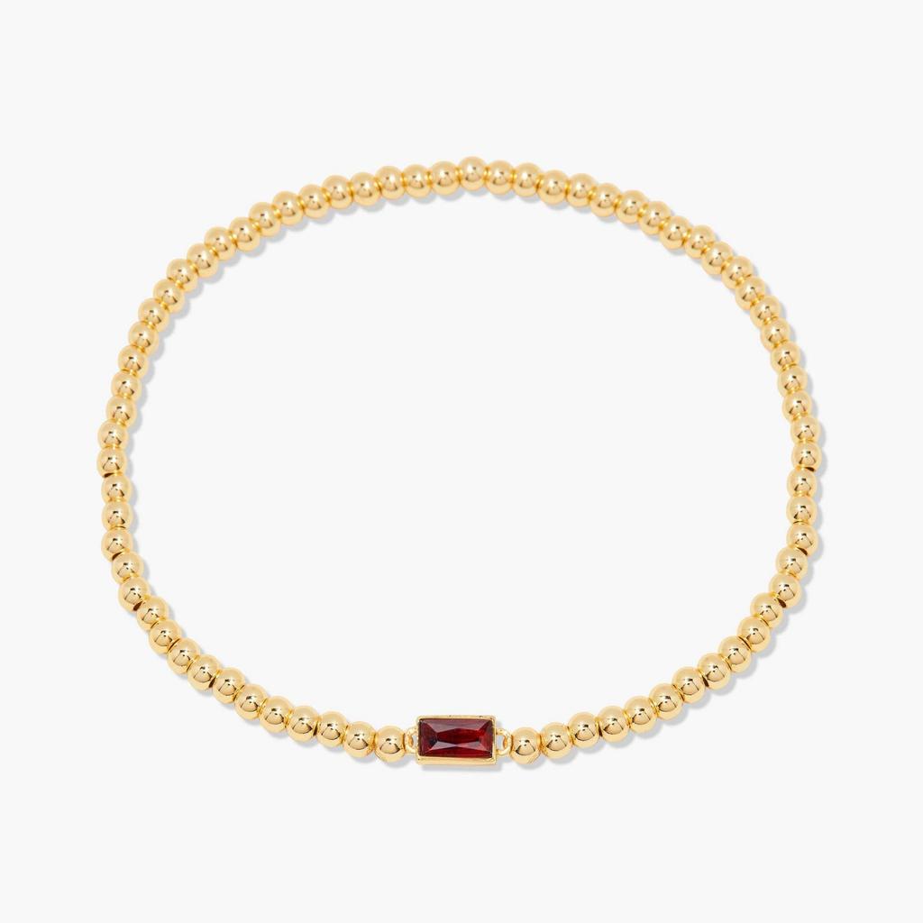 Elegant 18K Gold Plated Stainless Steel Bracelet with Colorful Rectangular Stones, Fashion Jewelry for Women