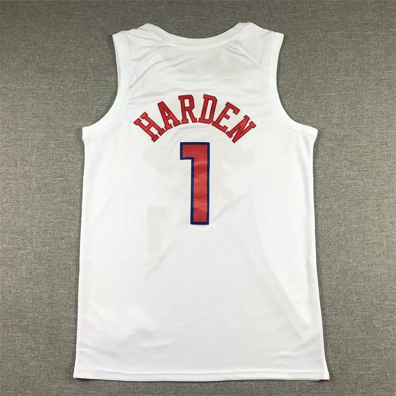 Mens Embroidered Philadelphia 76ers 21 Joel Embiid Basketball Jersey Training Shirt Cotton Blend