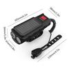 Solar Charging Bike Headlight With 130dB Horn 400LM 200M 2000mAh Waterproof 3 Modes Warning Flashlight For Road Mountain Bicycle