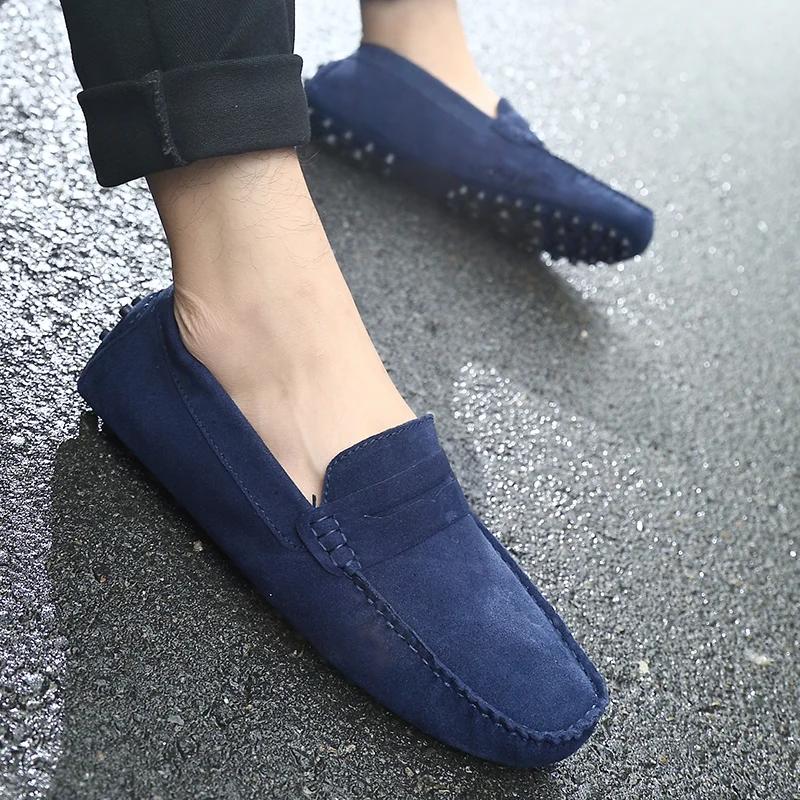 Fashion Men Casual Shoes Fashion Men Shoes Handmade Suede Genuine Leather Mens Loafers Moccasins Slip On Men's Flats Male Driving Shoes