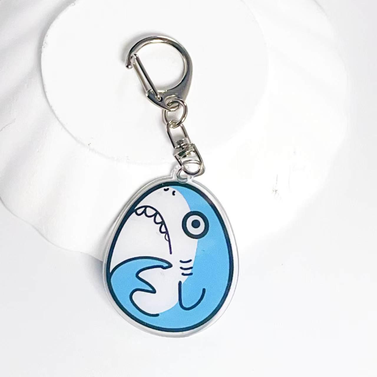 Cartoon Cute Shark Acrylic Keychain - Fun Bag Decoration Pendant