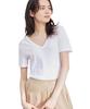 ROPE PETIT BATEAU In White Maine Women's V-Neck T-Shirt (10)