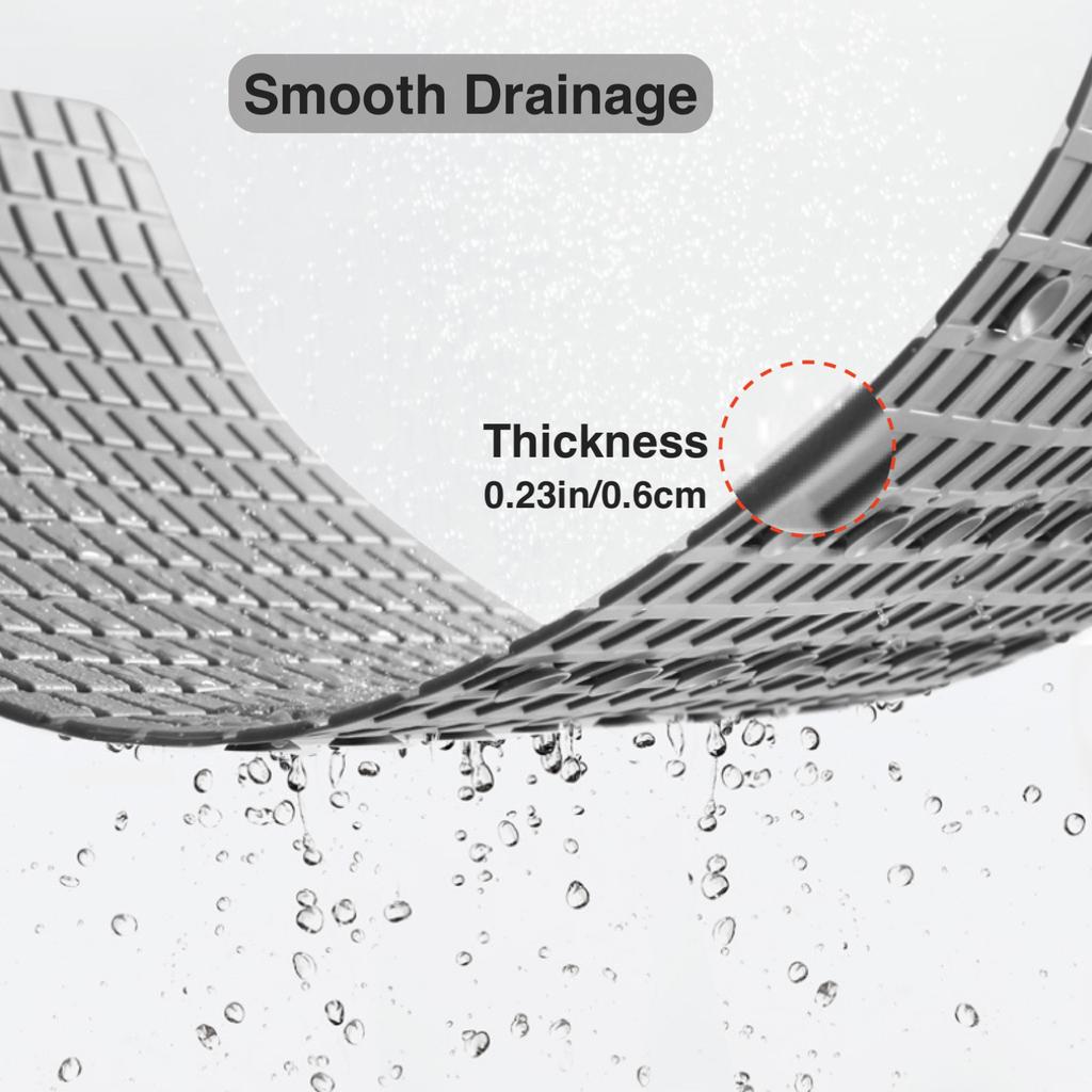 1pc PVC Non-Slip Bath Mat with Suction Cups with Drain Holes, 27.9*15.7inch/71x40cm Shower Mat Safe Mat, Bathroom Mat, Easy Dry
