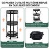 Étagère de rangement - SEVEN COMFORT - 35x35x88cm - Pliable - 15KG par niveau - Noir
