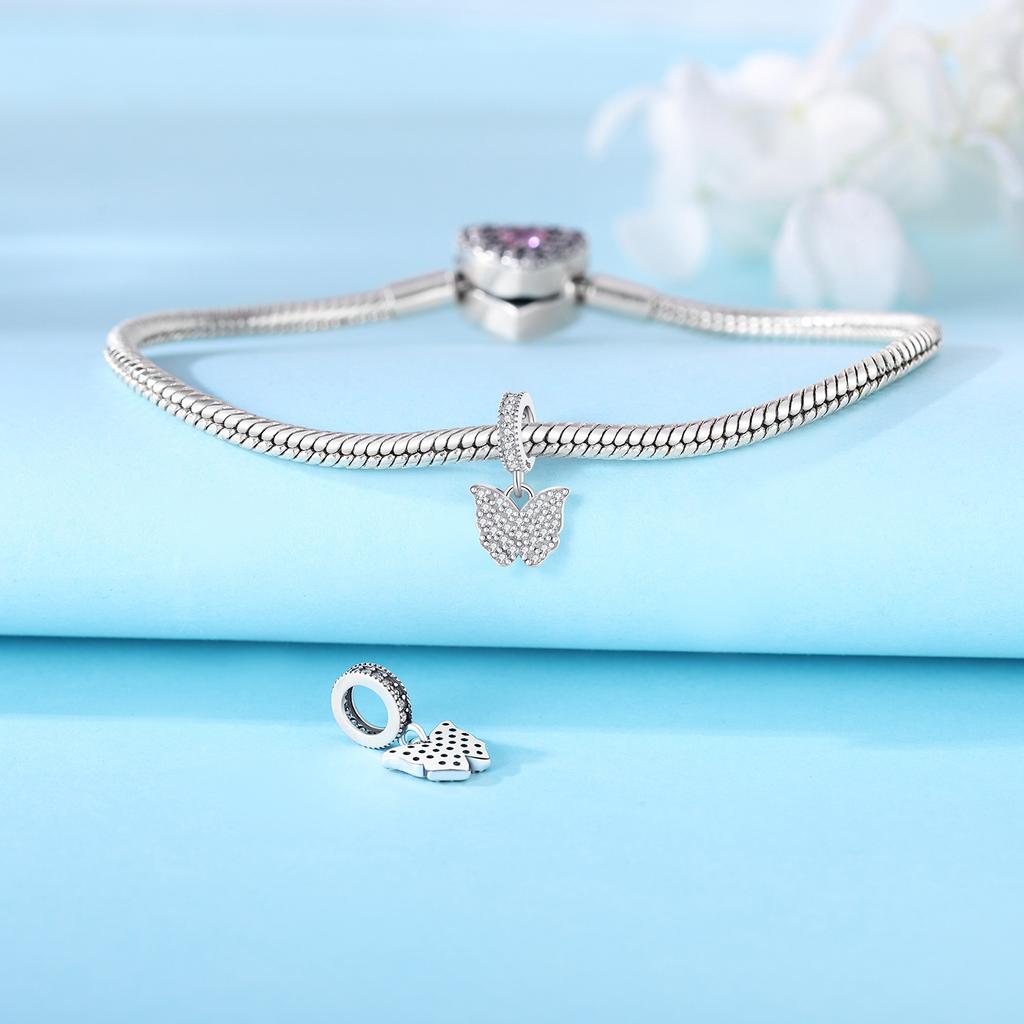 Genuine Copper Colorful Butterfly Charms Beads Fitoriginal Bracelets Fine Diy Gifts Jewelry Making