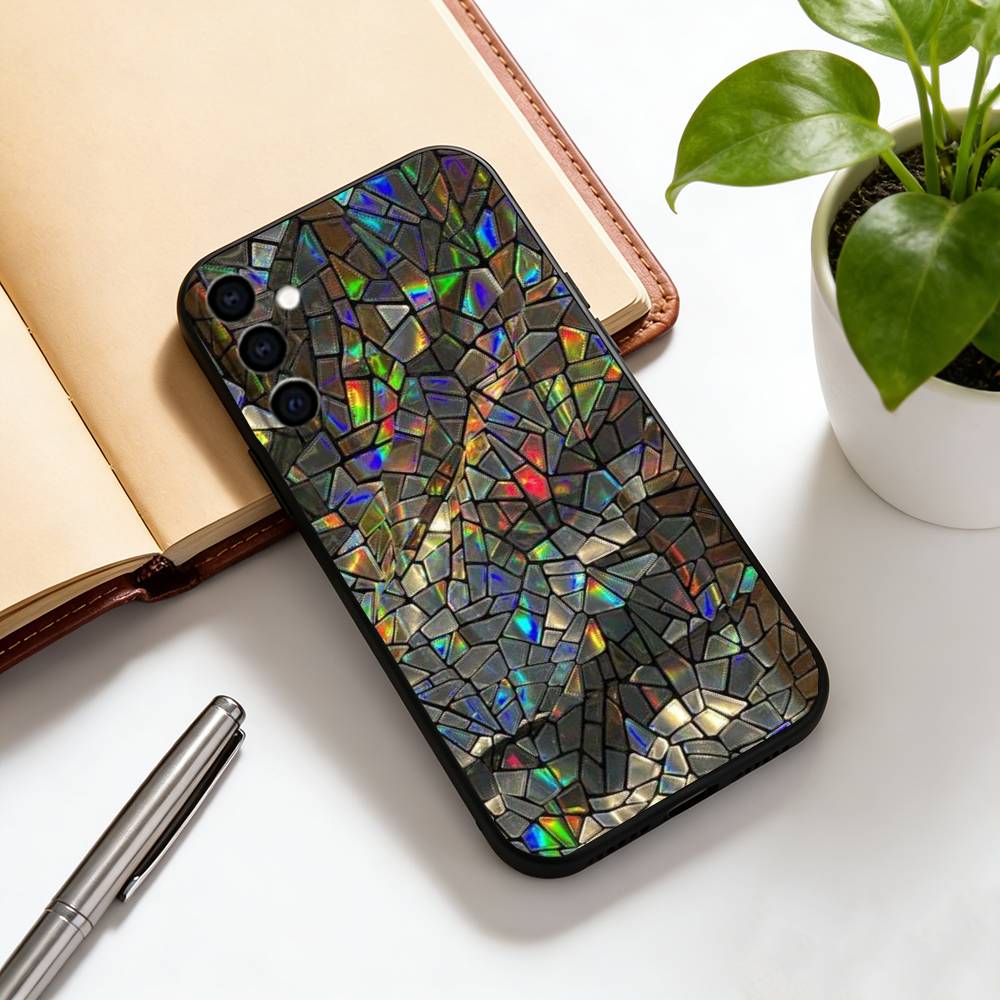 

Stained glass Phone Case For Samsung Galaxy A73,A72,A71,A70,A53,A52,A51,Others Soft Black Cover Samsung a32 5g