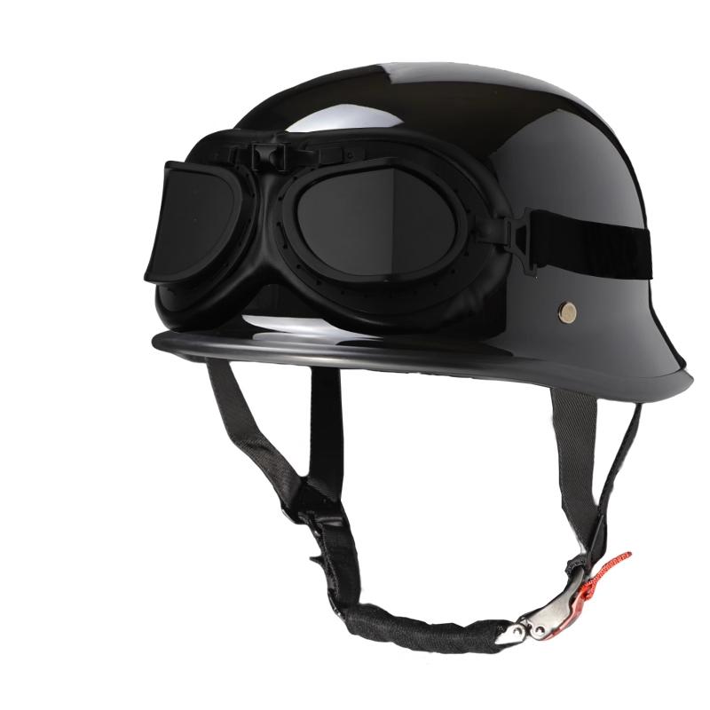 German Crafted Vintage Steel Cruiser Helmets | Half Face Unisex Motorcycle Helmets | DOT Certified for Reliable Protection