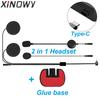 Only for XINOWY V6 PLUS Headset + Mounting Clip Base 2 In 1 Earphone for Motorcycle Helmet Bluetooth Intercom