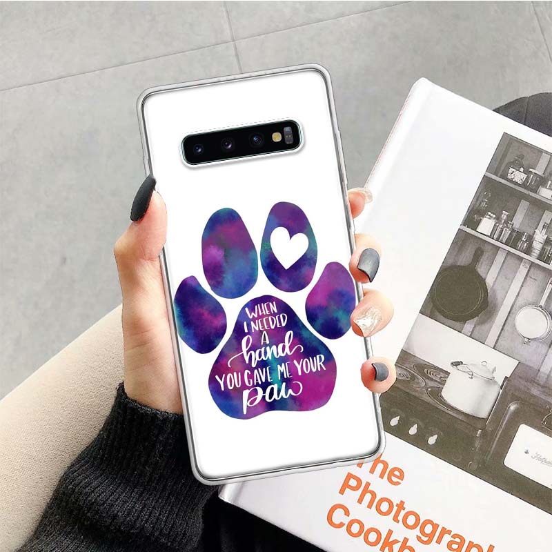 dog footprint Paw Phone Case For Samsung Galaxy S26 Ultra S23 S24 S25 Edge S20 FE S21 S22 Plus Soft Print Shell Cover Fundas Gal