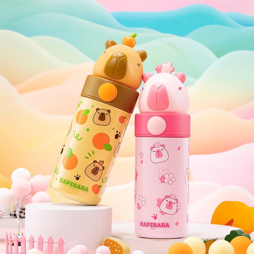 

316 Stainless Steel Capybara Water Cup 350ml Insulated Bottle New Plush Water Bottle 350ml рожевий