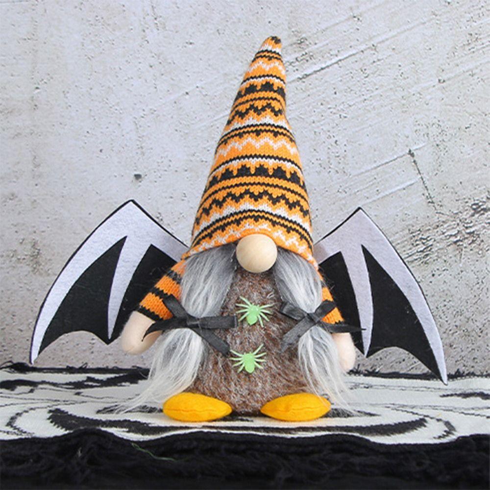Cute Halloween Wings Doll Funny Knitted Plush Doll Crafts Faceless Doll New Year